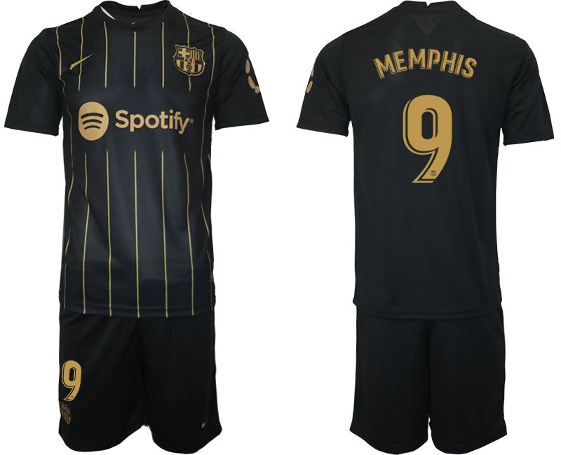 Men 2022-2023 Club Barcelona Black away #9 Soccer Jersey->barcelona jersey->Soccer Club Jersey